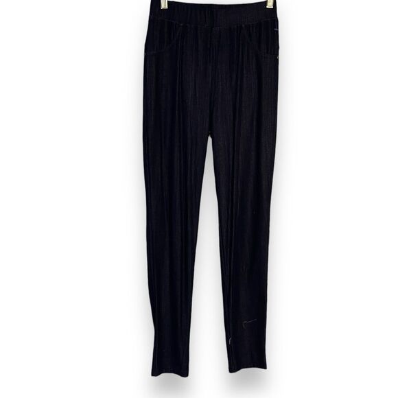 Yahada Pull On Jeggings Womens One Size Dark Blue Stretch Casual Travel Academia - Picture 1 of 11
